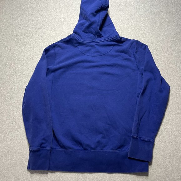 Nike Hoodie Mens Large Blue Full Zip Pocket Cotton Blend Logo Solid Long Sleeve - Picture 4 of 9
